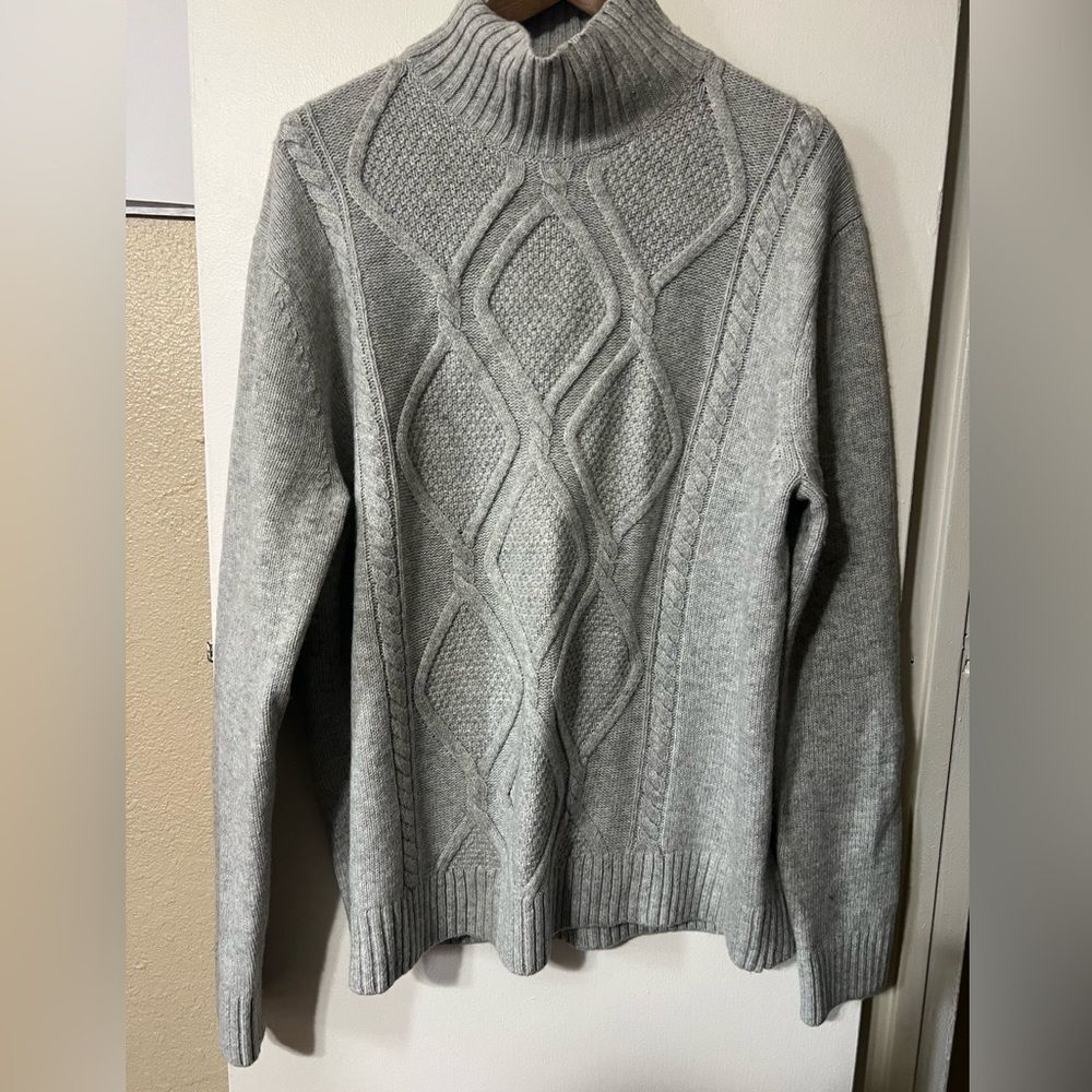 Banana Republic Gray Knit Merino Wool Sweater SzXL Classic Academia Workcore